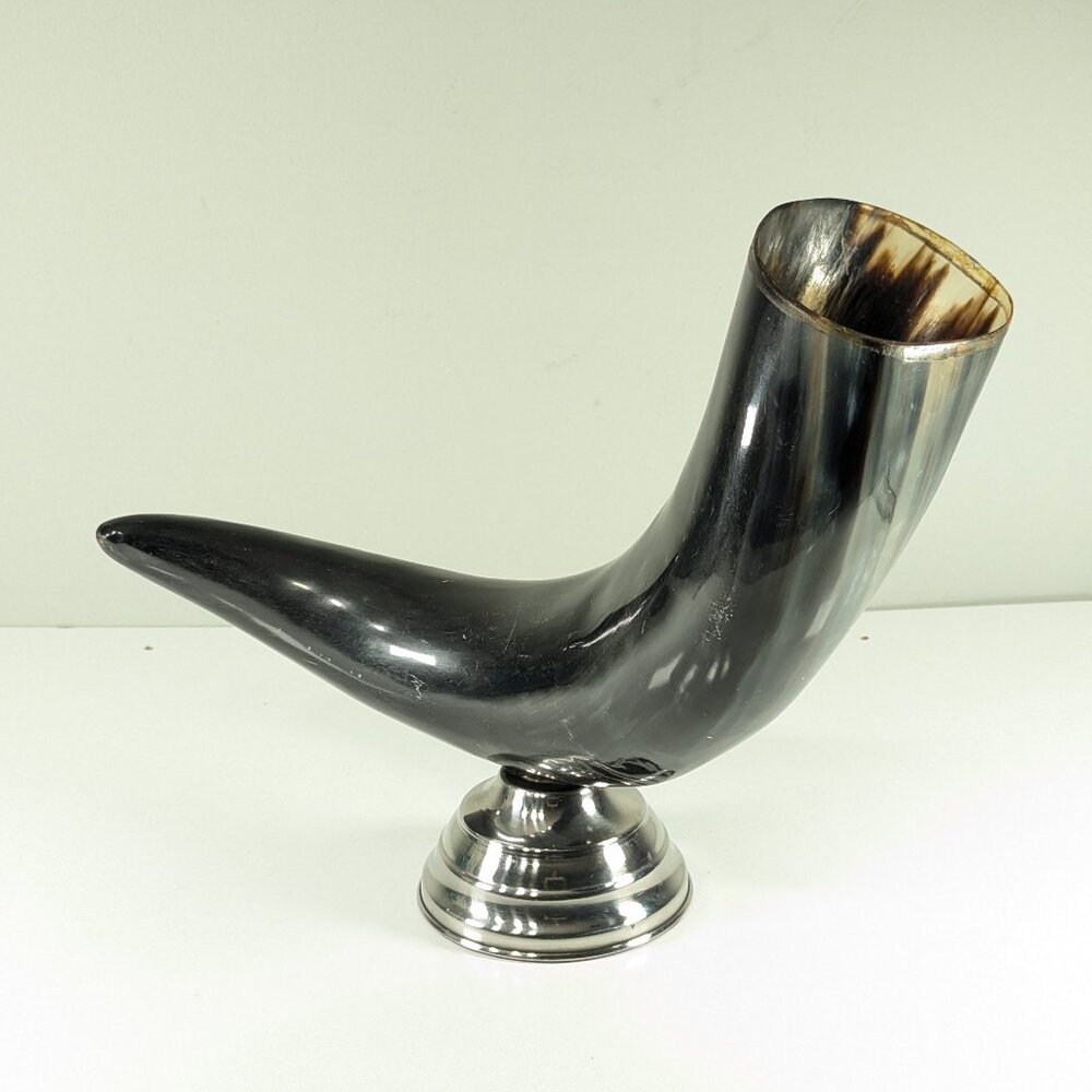 Vintage Cow Horn vase, Steer horn Viking table display